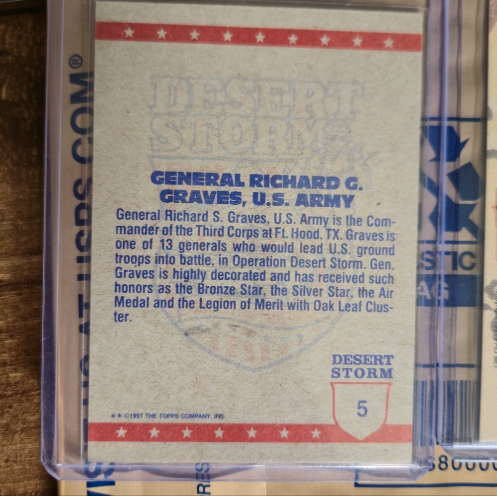 7 Topps 1991 Desert Storm War Cards Including Graded Card - Picture 13 of 15